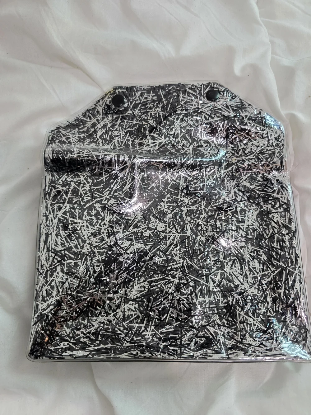 HAUS Laboratories Black & Silver Patent Cosmetic Pouch
